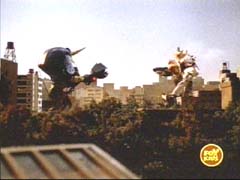 Vaccum Cleaner Org faces off with the Wild Force Megazord